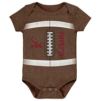 Newborn & Infant Brown Alabama Crimson Tide Catch Me Football Bodysuit