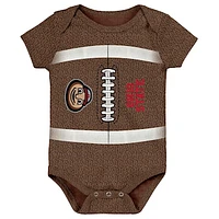 Newborn & Infant Brown Ohio State Buckeyes Catch Me Football Bodysuit