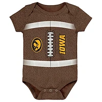 Newborn & Infant Brown Iowa Hawkeyes Catch Me Football Bodysuit