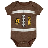 Newborn & Infant Brown Iowa Hawkeyes Catch Me Football Bodysuit