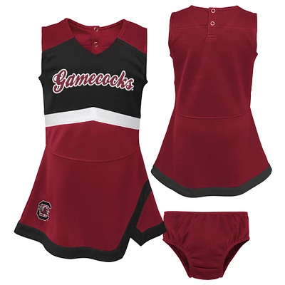 Girls Preschool Garnet/Black South Carolina Gamecocks Two-Piece Cheer Captain Jumper Dress & Bloomers Set