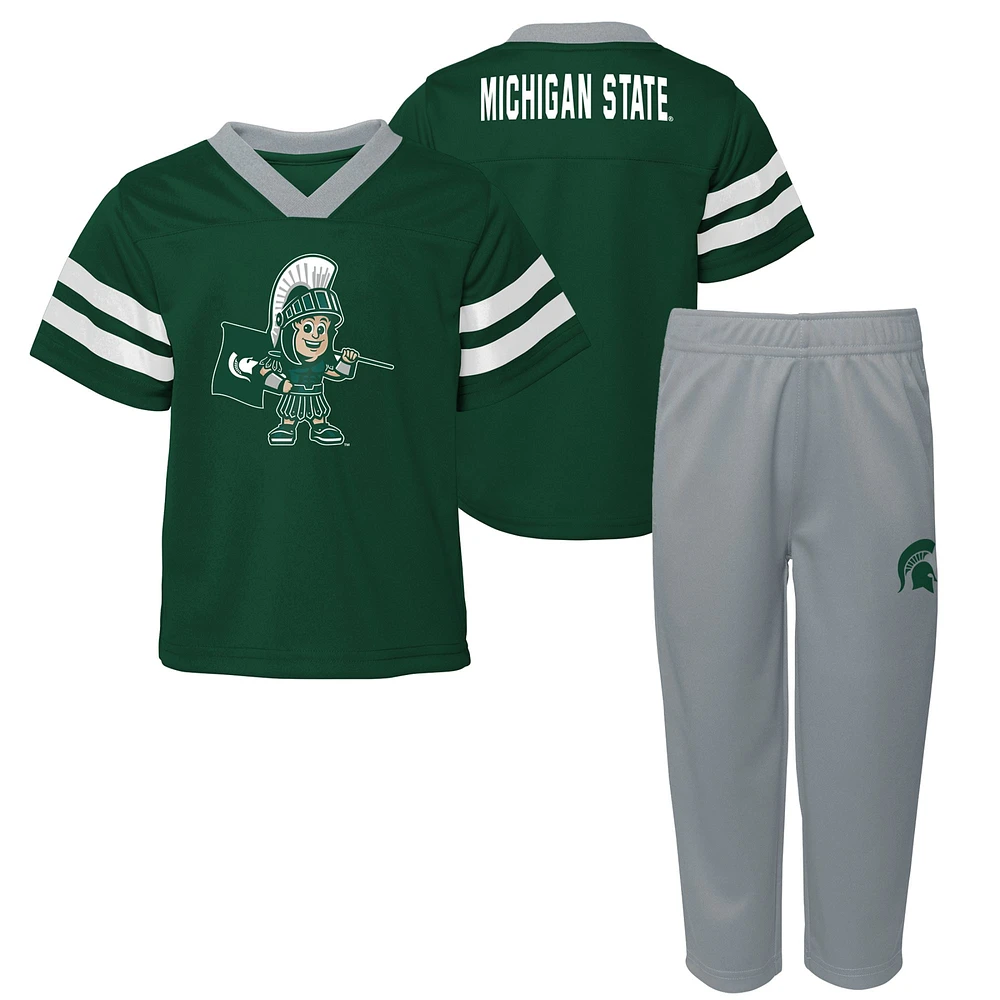 Preschool Green Michigan State Spartans Two-Piece Red Zone Jersey & Pants Set