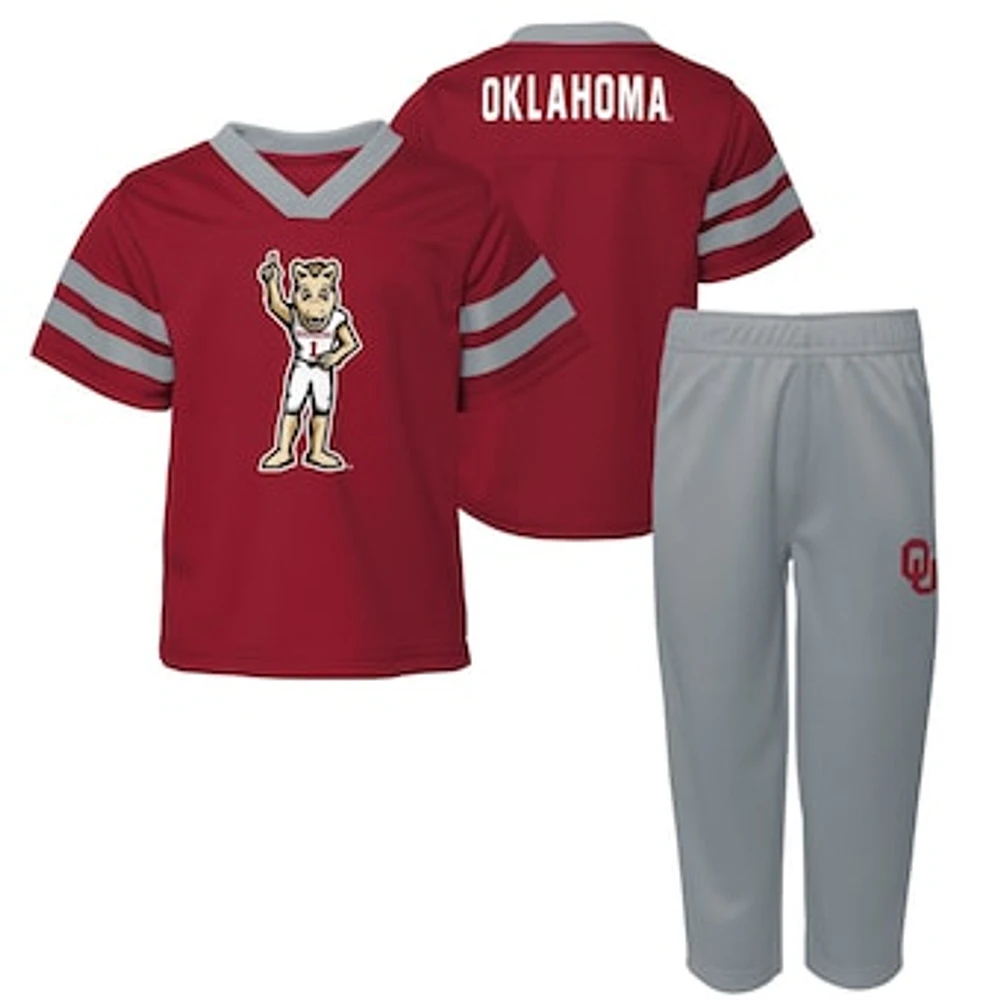 Preschool Crimson Oklahoma Sooners Two-Piece Red Zone Jersey & Pants Set