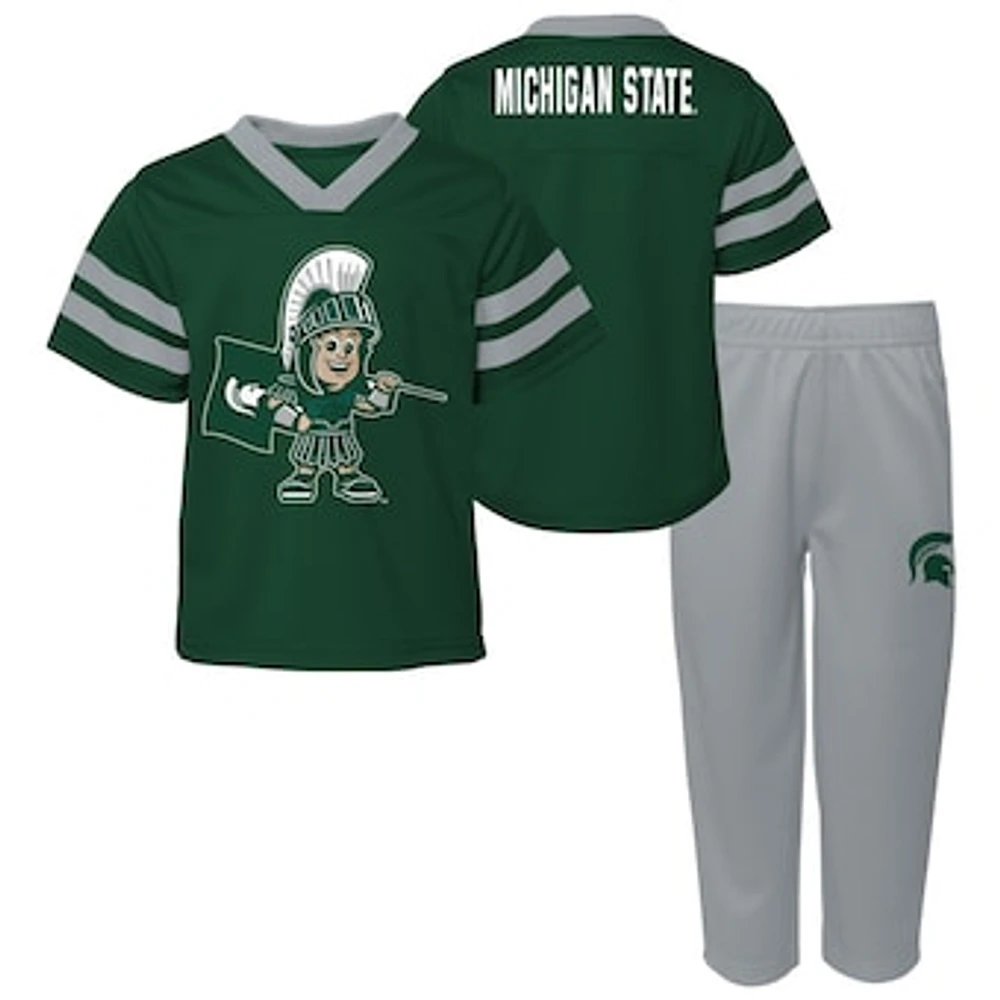 Toddler Green Michigan State Spartans Two-Piece Red Zone Jersey & Pants Set