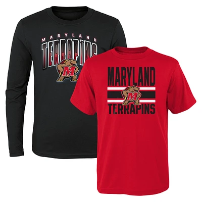 Youth Red/Black Maryland Terrapins Fan Wave T-Shirt Combo Pack