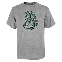 Youth Heather Gray Michigan State Spartans Vault Logo T-Shirt