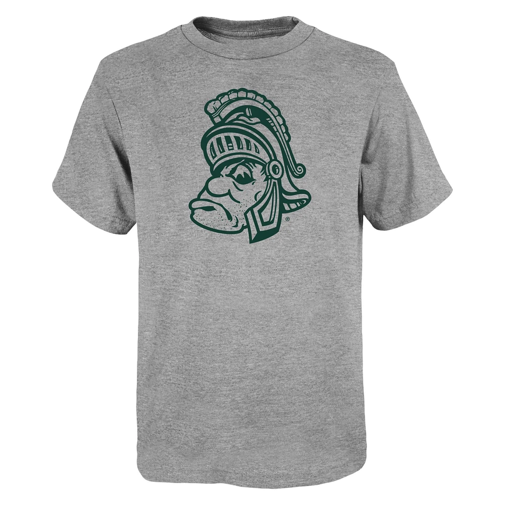 Youth Heather Gray Michigan State Spartans Vault Logo T-Shirt