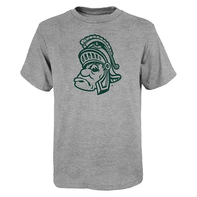 Youth Heather Gray Michigan State Spartans Vault Logo T-Shirt