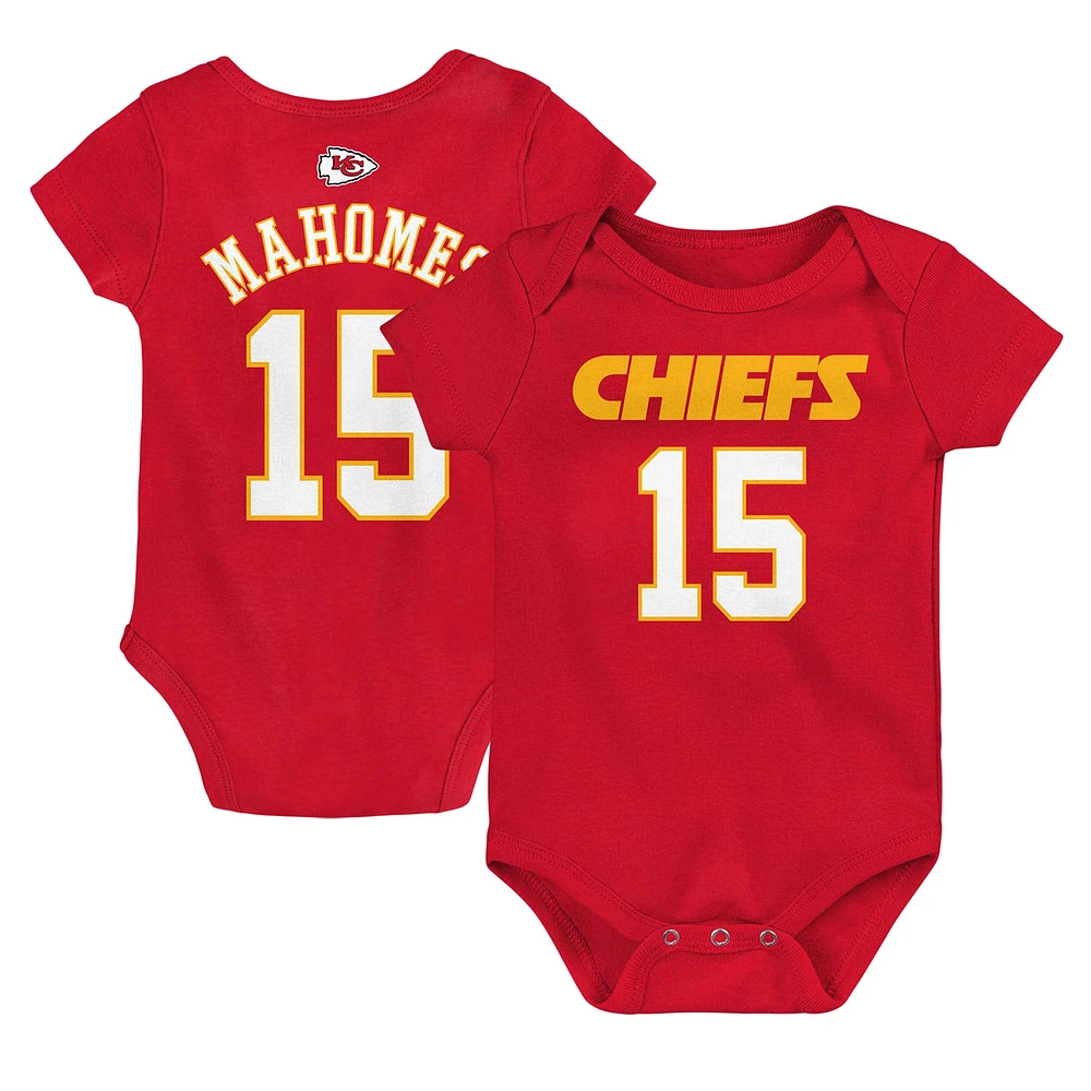 Infant Patrick Mahomes Red Kansas City Chiefs Mainliner Player Name & Number Bodysuit