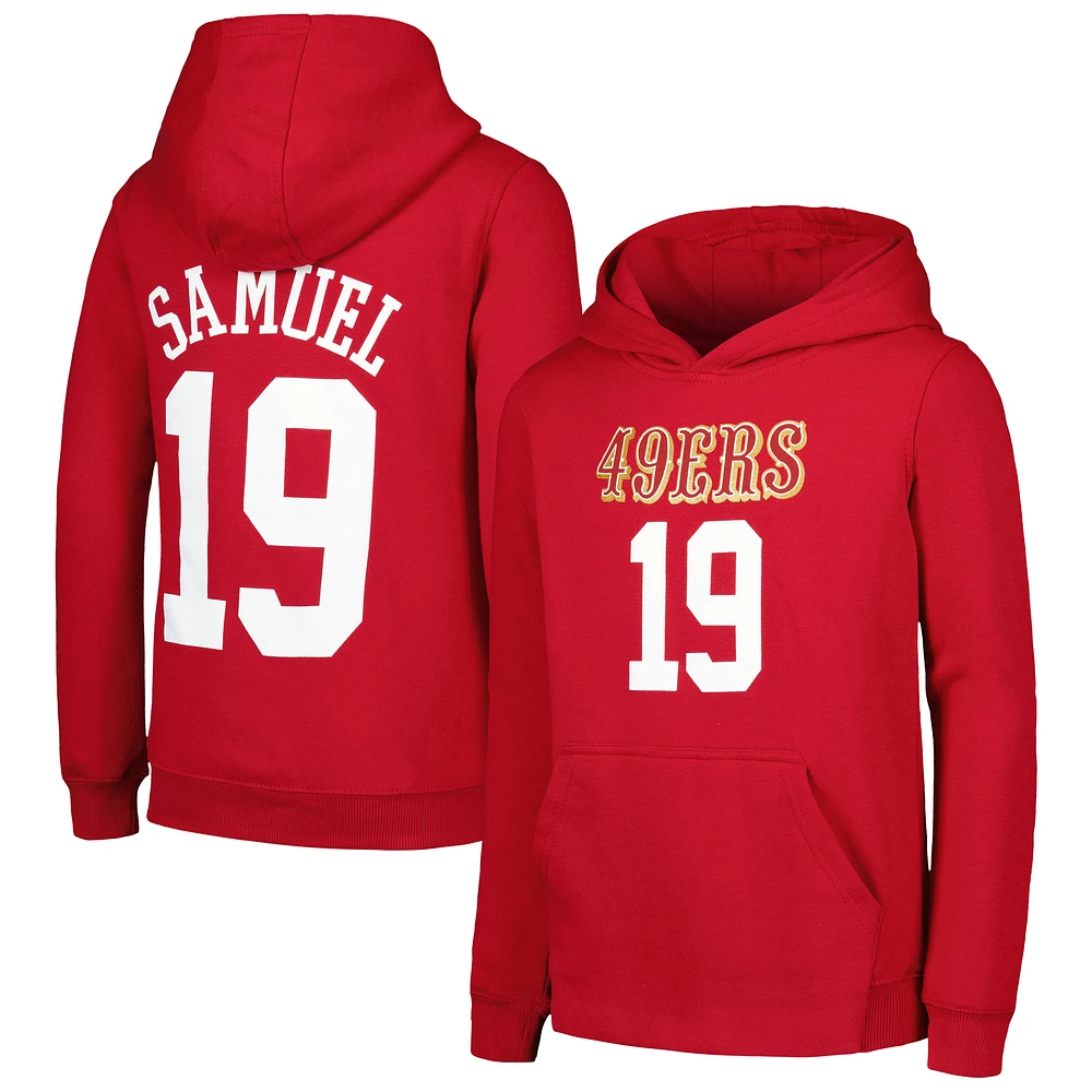 Youth Deebo Samuel Scarlet San Francisco 49ers Mainliner Player Name & Number Pullover Hoodie