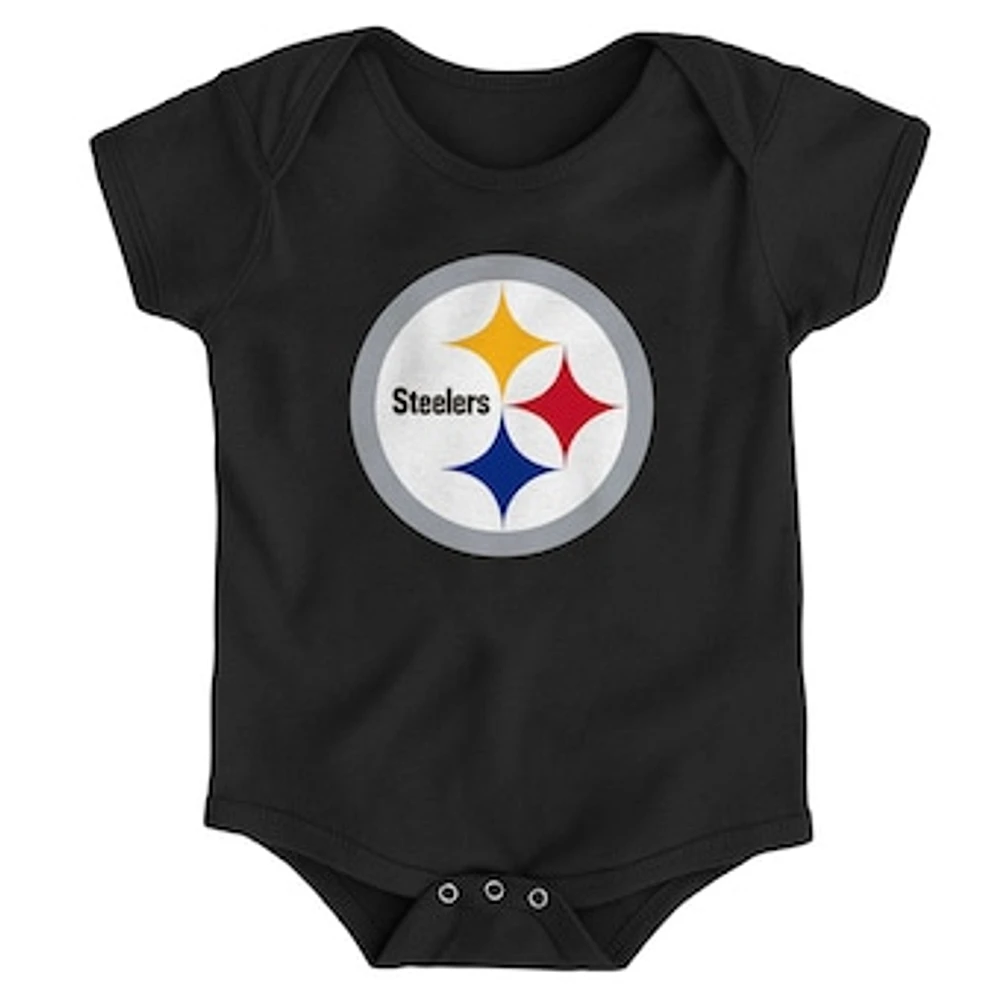 Newborn & Infant Black Pittsburgh Steelers Team Logo Bodysuit