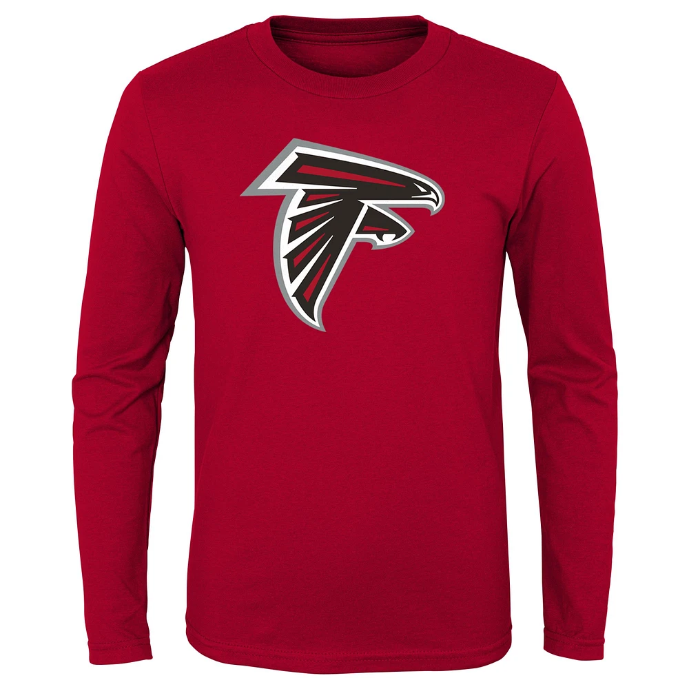 Youth Red Atlanta Falcons Primary Logo Long Sleeve T-Shirt