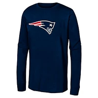 Youth Navy New England Patriots Primary Logo Long Sleeve T-Shirt