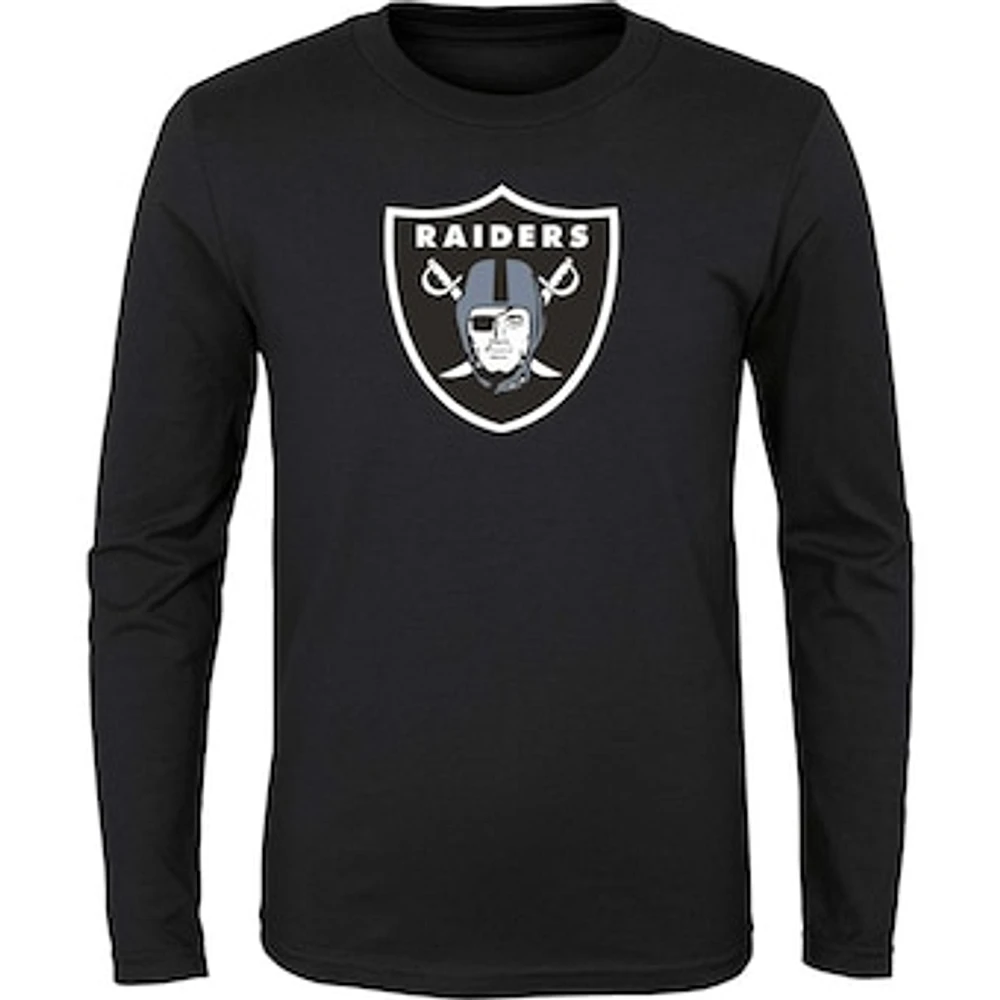 Youth Black Las Vegas Raiders Primary Logo Long Sleeve T-Shirt