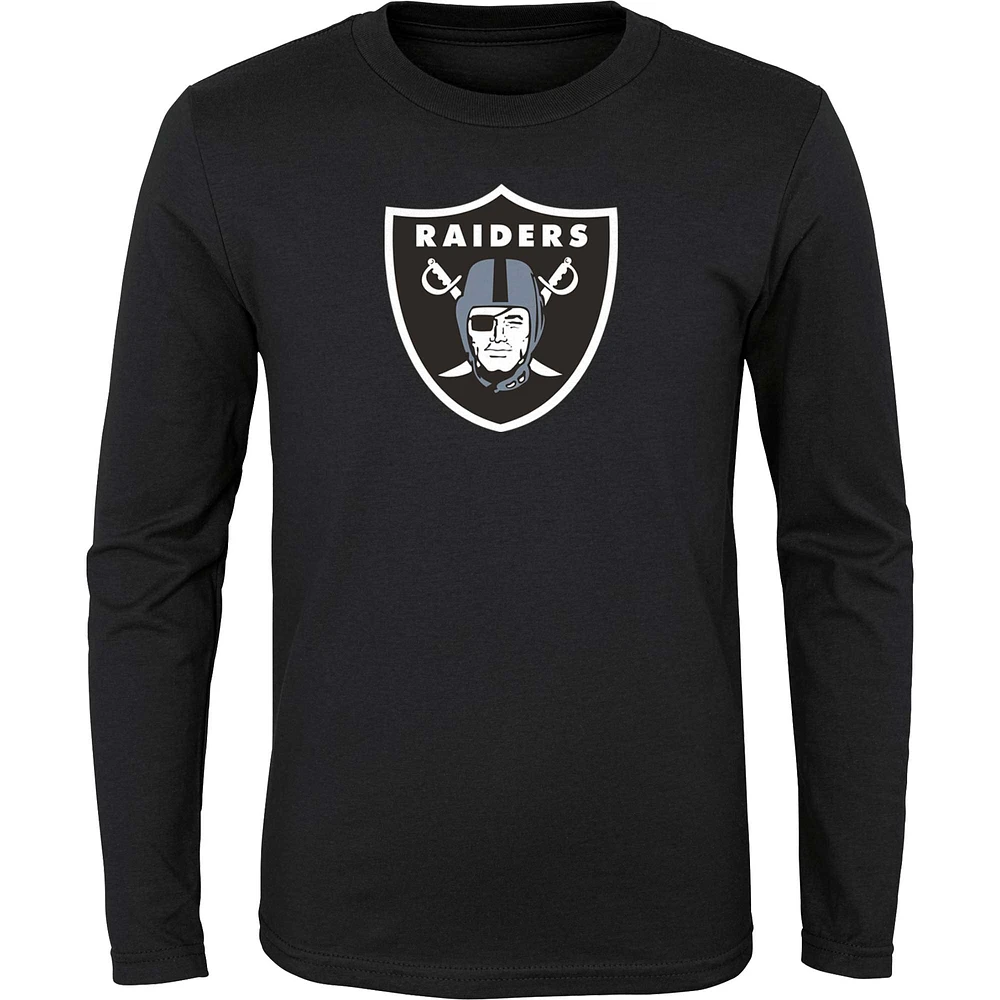 Youth Black Las Vegas Raiders Primary Logo Long Sleeve T-Shirt