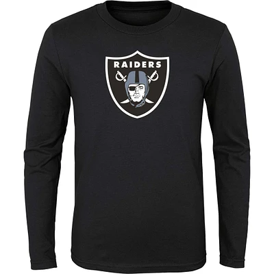 Youth Black Las Vegas Raiders Primary Logo Long Sleeve T-Shirt