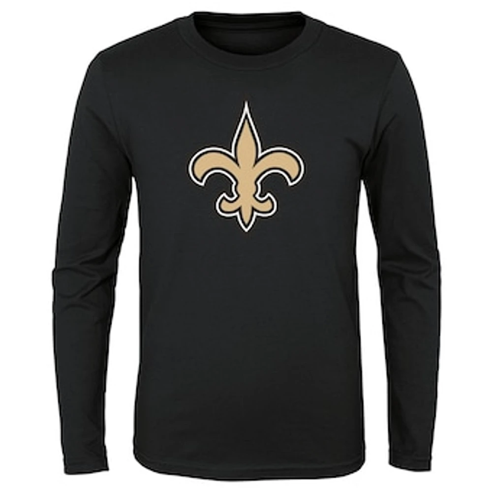 Youth Black New Orleans Saints Primary Logo Long Sleeve T-Shirt