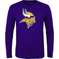 Youth Purple Minnesota Vikings Primary Logo Long Sleeve T-Shirt