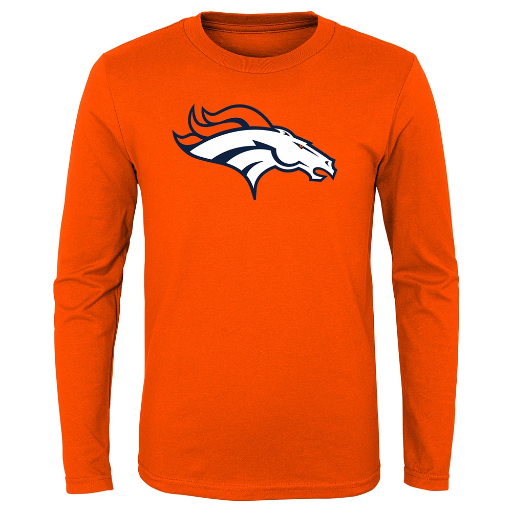 Preschool Orange Denver Broncos Primary Logo Long Sleeve T-Shirt