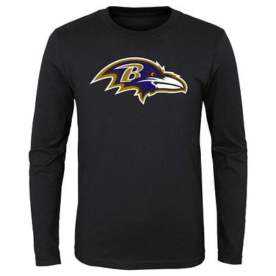 Preschool Black Baltimore Ravens Primary Logo Long Sleeve T-Shirt