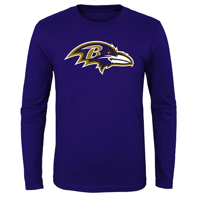 Preschool Purple Baltimore Ravens Primary Logo Long Sleeve T-Shirt