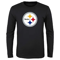 Preschool Black Pittsburgh Steelers Primary Logo Long Sleeve T-Shirt