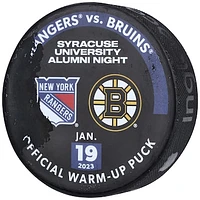 New York Rangers Practice-Used Puck Used During Warmups vs. Boston Bruins on January 19, 2023