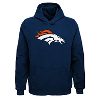 Youth Navy Denver Broncos Team Logo Pullover Hoodie