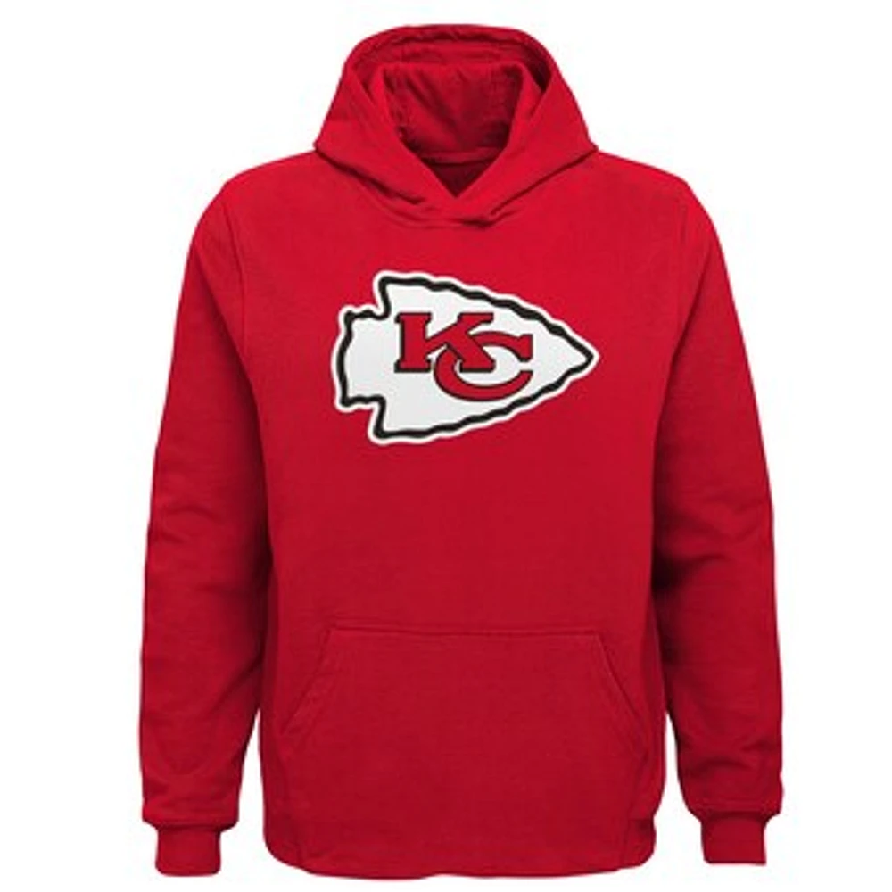 Youth Red Kansas City Chiefs Team Logo Pullover Hoodie