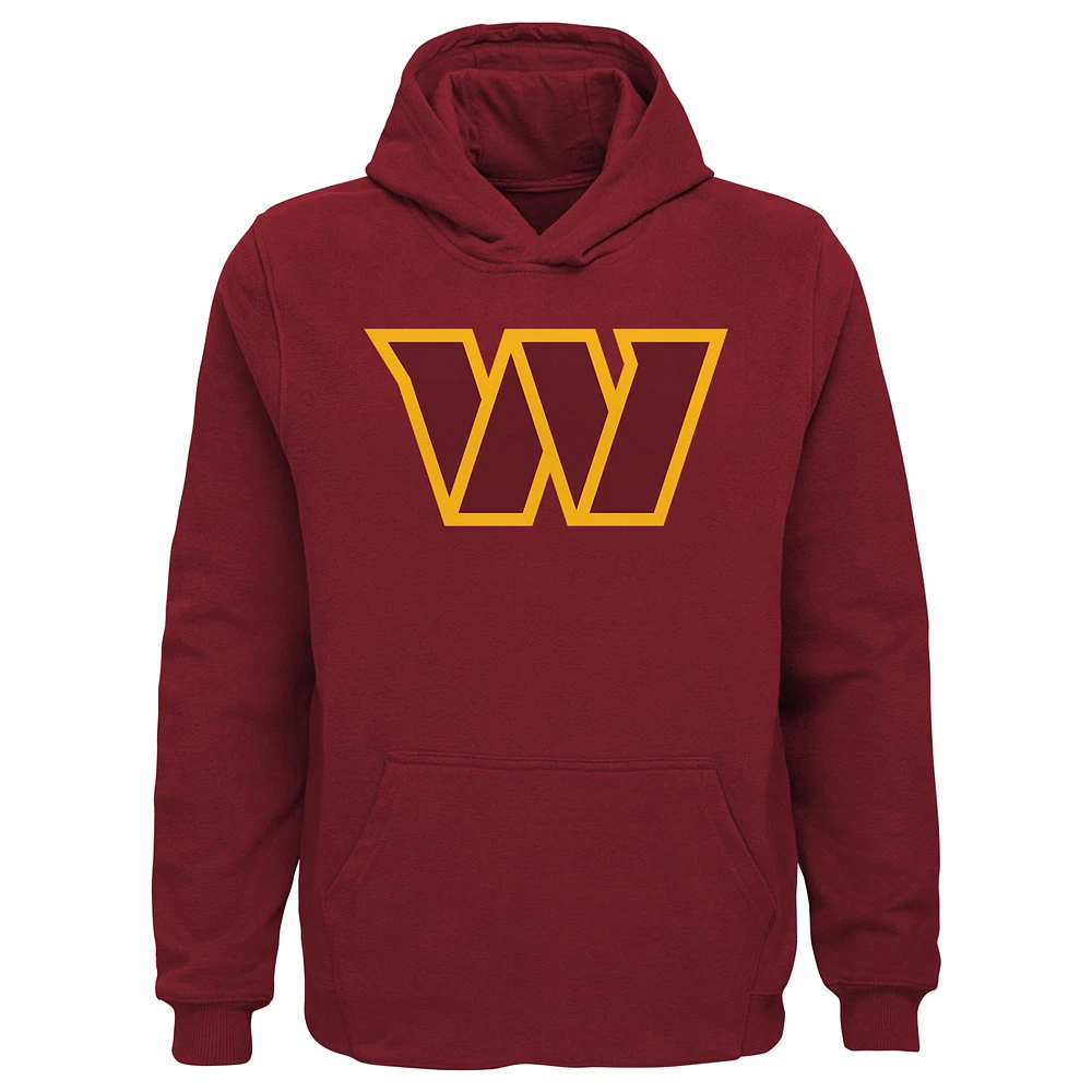 Youth Burgundy Washington Commanders Team Logo Pullover Hoodie