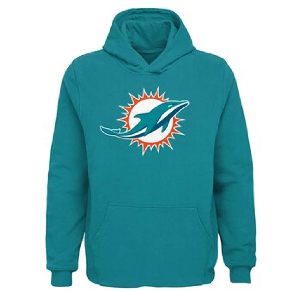 Youth Aqua Miami Dolphins Team Logo Pullover Hoodie