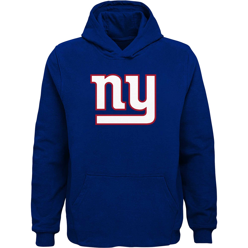 Youth Royal New York Giants Team Logo Pullover Hoodie