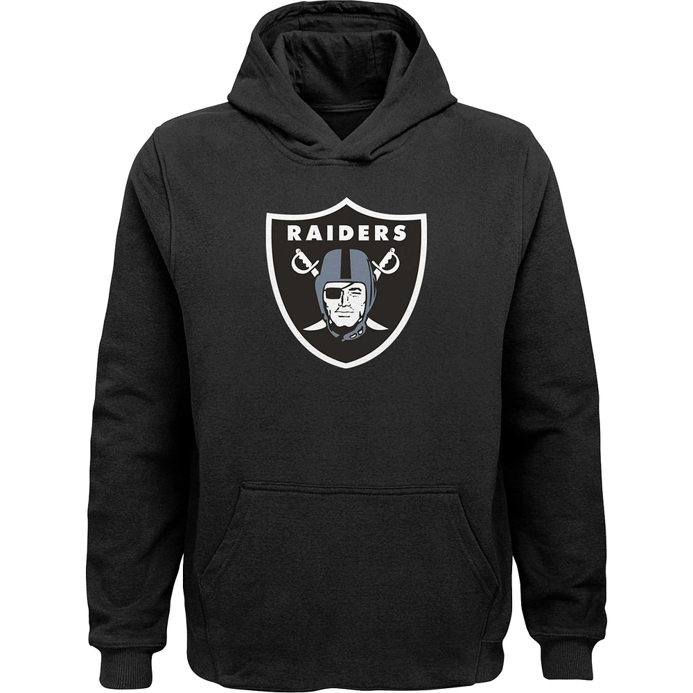 Youth Black Las Vegas Raiders Team Logo Pullover Hoodie