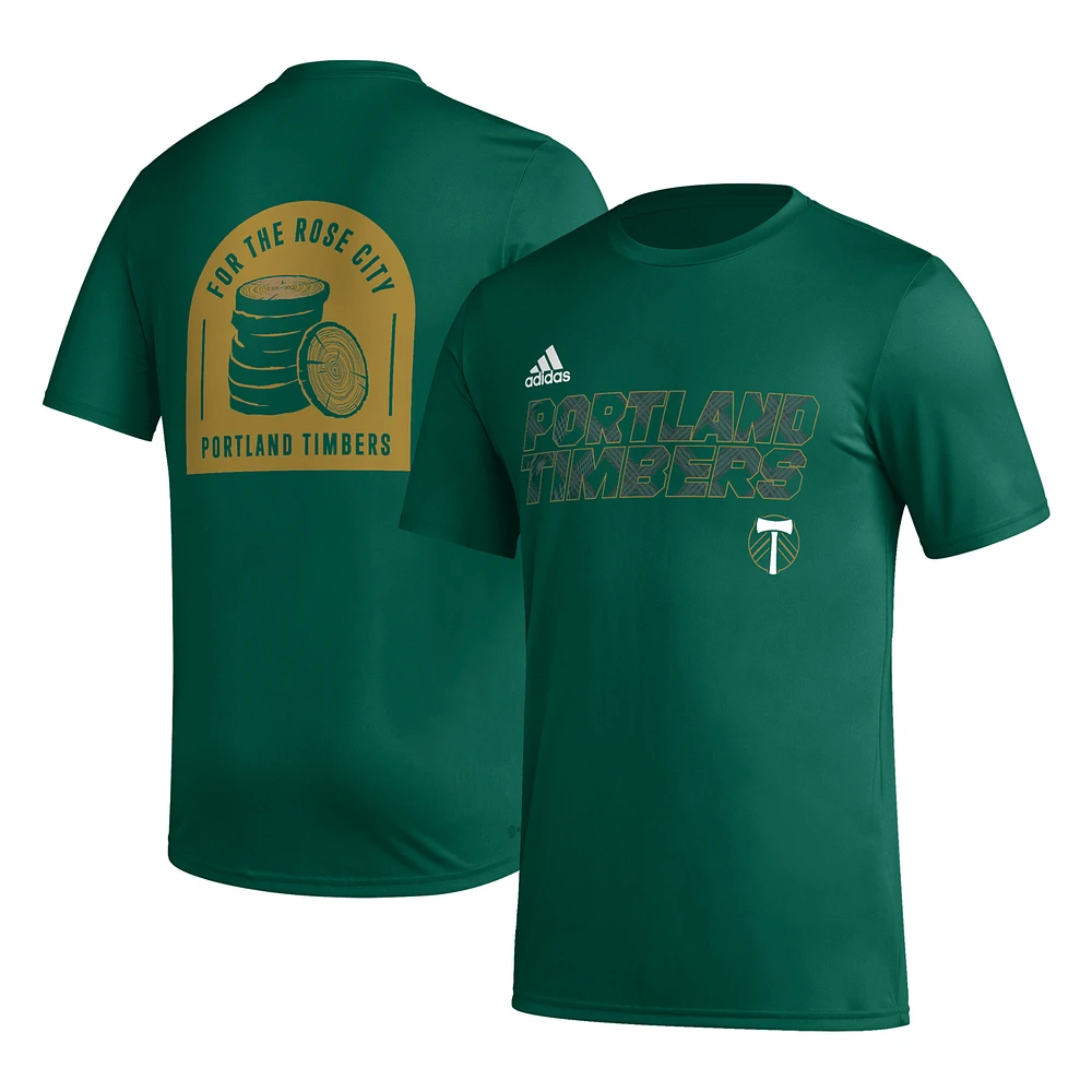 Men's adidas Green Portland Timbers Team Jersey Hook AEROREADY T-Shirt