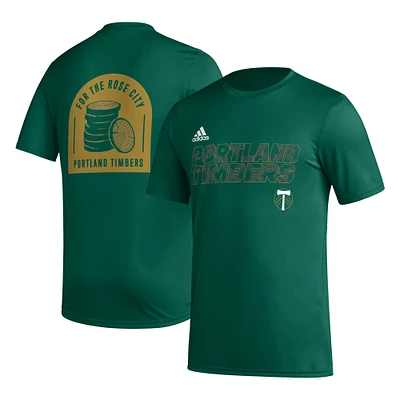 Men's adidas Green Portland Timbers Team Jersey Hook AEROREADY T-Shirt