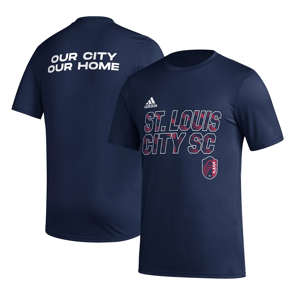 Men's adidas Navy St. Louis City SC Team Jersey Hook AEROREADY T-Shirt