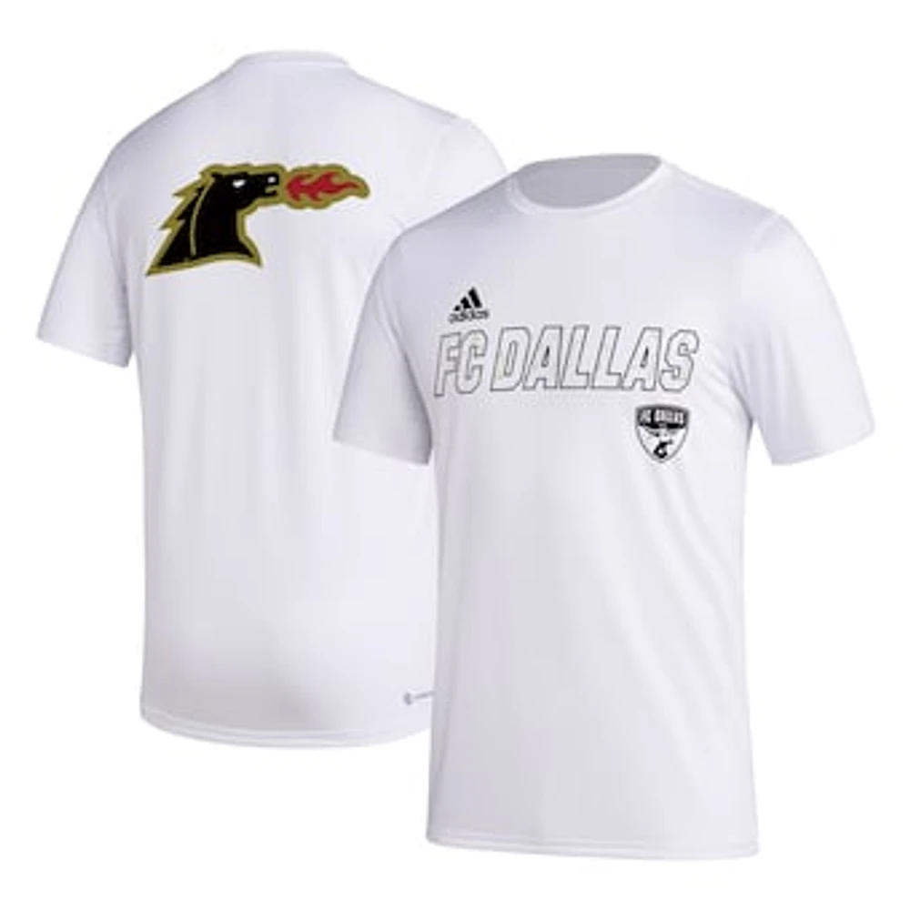 Men's adidas White FC Dallas Team Jersey Hook AEROREADY T-Shirt