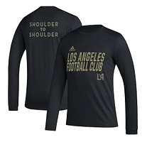 Men's adidas Black LAFC Jersey Hook AEROREADY Long Sleeve T-Shirt