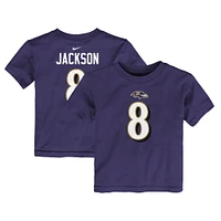 Toddler Nike Lamar Jackson Purple Baltimore Ravens Player Name & Number T-Shirt