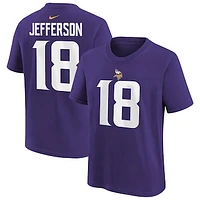 Youth Nike Justin Jefferson Purple Minnesota Vikings Player Name & Number T-Shirt