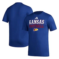 Men's adidas Royal Kansas Jayhawks Football Sideline Strategy Pregame T-Shirt