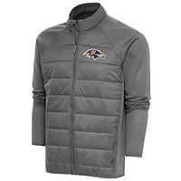 Men's Antigua  Steel Baltimore Ravens Altitude Full-Zip Jacket
