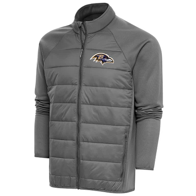 Men's Antigua  Steel Baltimore Ravens Altitude Full-Zip Jacket
