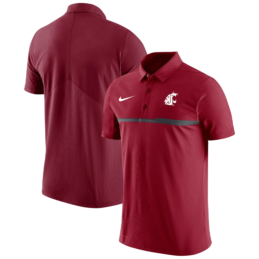 Men's Nike Crimson Washington State Cougars Coaches Performance Polo