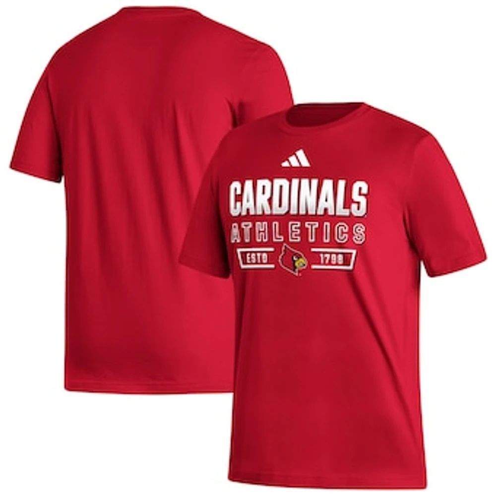 Men's adidas  Red Louisville Cardinals Head of Class Fresh T-Shirt