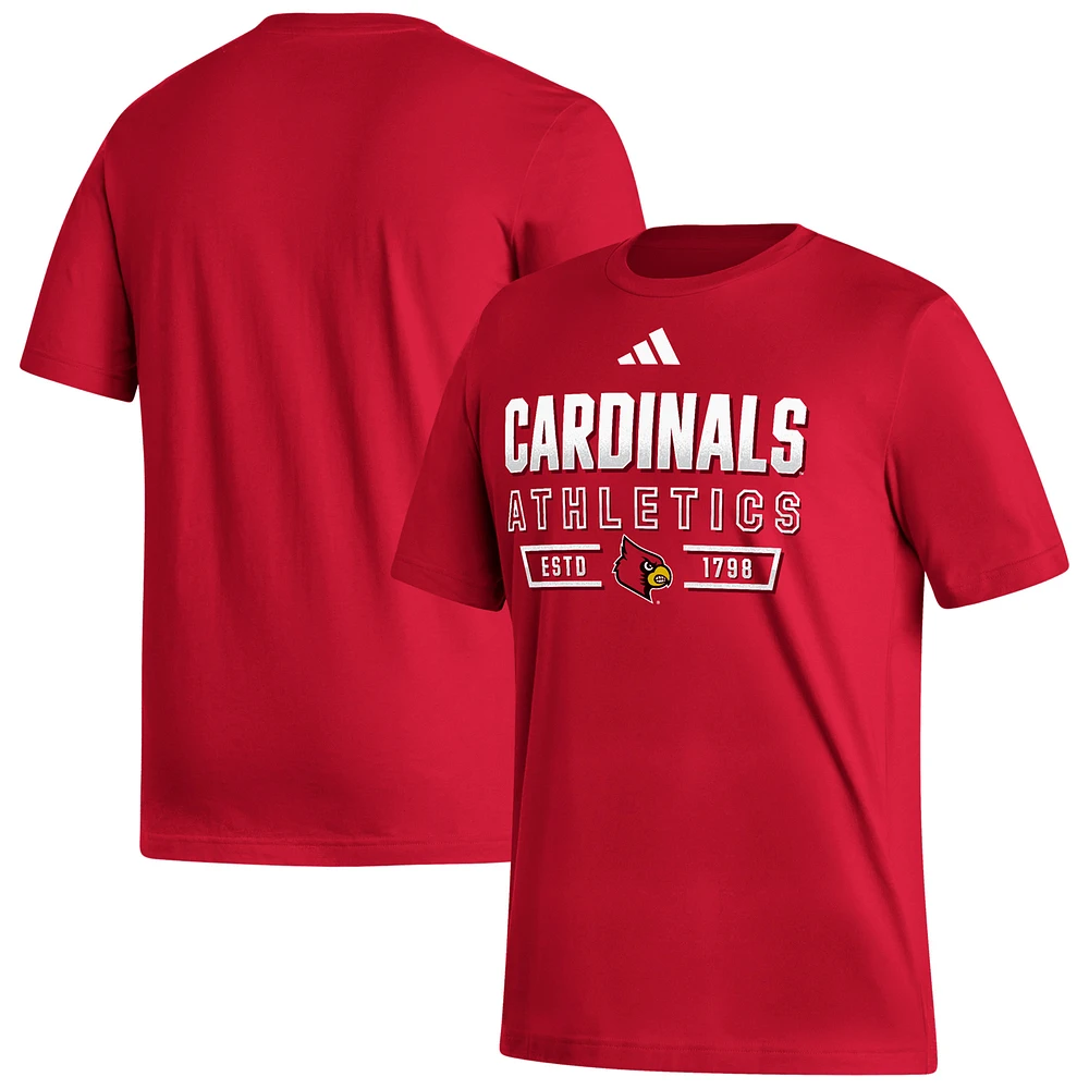 Men's adidas  Red Louisville Cardinals Head of Class Fresh T-Shirt