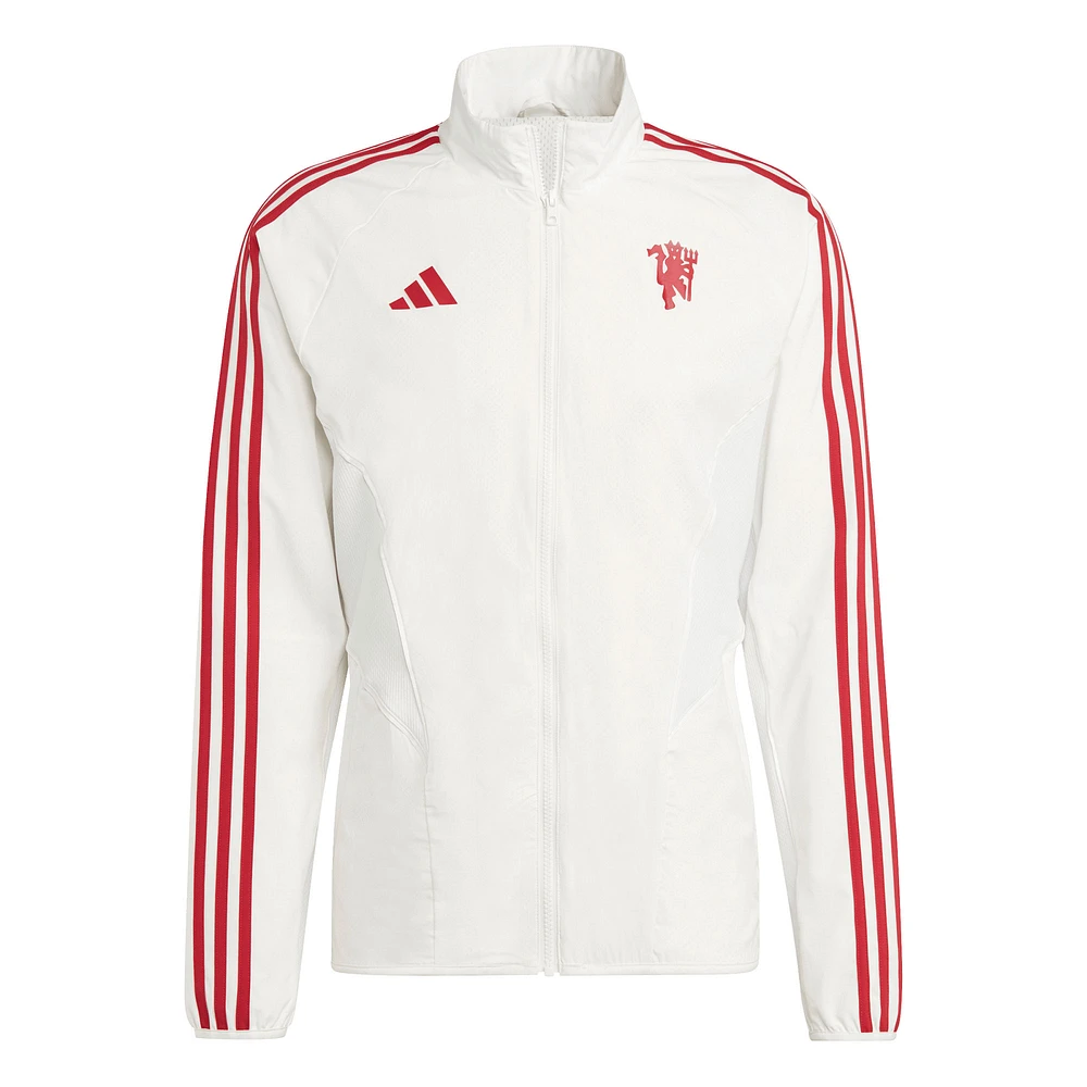 Men's adidas White Manchester United 2023/24 Anthem Full-Zip Jacket