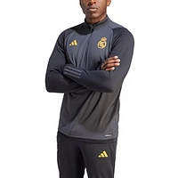 Men's adidas Charcoal Real Madrid 2023/24 Training Quarter-Zip Top