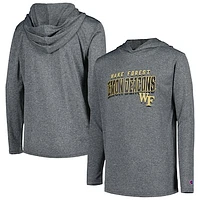 Youth Champion Heather Charcoal Wake Forest Demon Deacons Impact Hoodie Long Sleeve T-Shirt