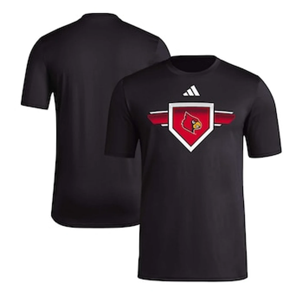 Men's adidas Black Louisville Cardinals 2023/24 AEROREADY Homeland Plate Pregame T-Shirt